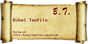 Bibel Teofila névjegykártya
